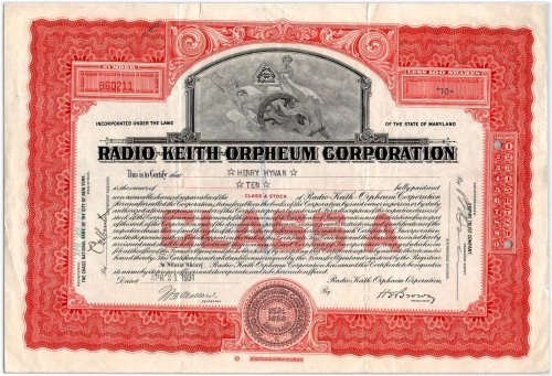 Golden Age Film Studio Certificate