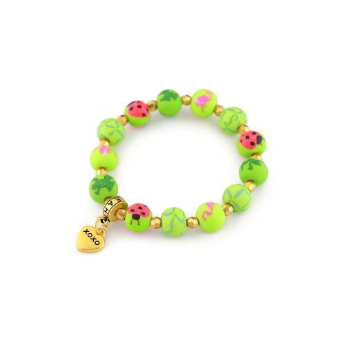 Whimsical Clay Bead Charm Bracelet