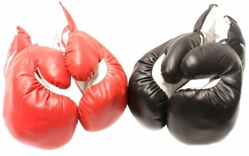 Red and Black Boxing Gloves Set