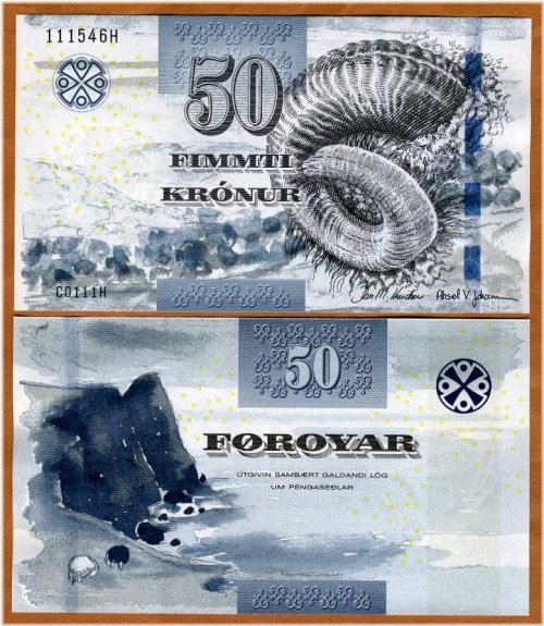 Faeroe Islands 50 Kronur 2011 (2012) P-29 UNC - New Signature and Security