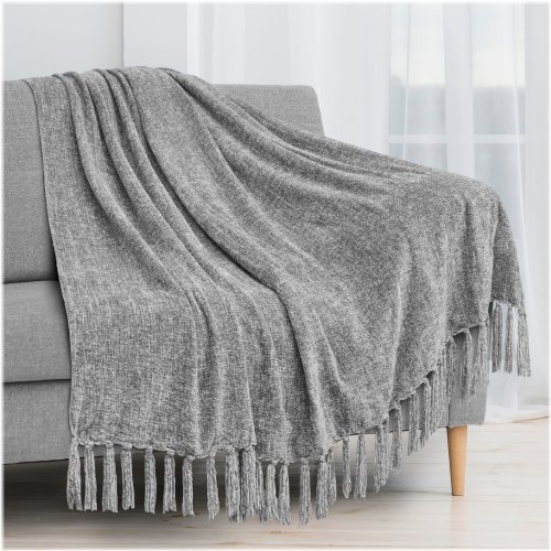 Cozy Fringe Knit Blanket