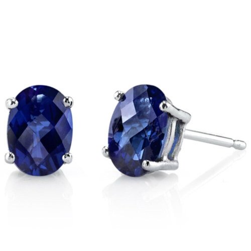 Tanzanite Oval Stud Earrings in 925 Sterling Silver