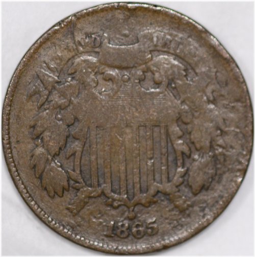 Antique 1865-P Two Cent Piece