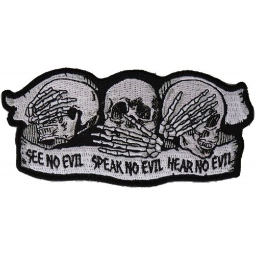 Triple Skull Wisdom Embroidered Patch