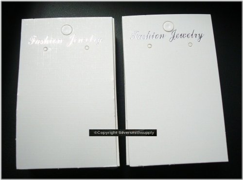 White Earring Card Set with Peg Holes and Fashionable Imprints