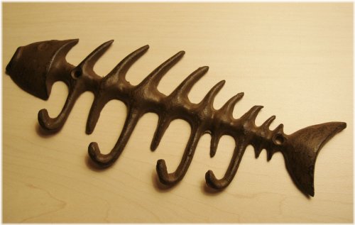 Nautical Cast Iron Fish Bone Hook Hanger