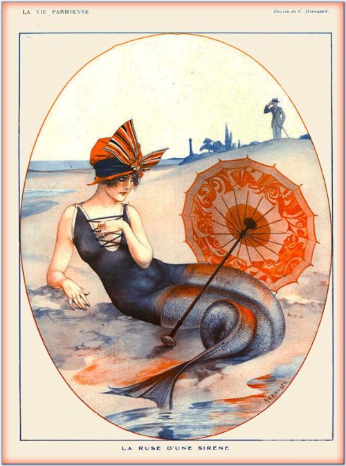 Parisian Mermaid Travel Poster