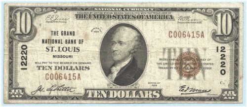 Grand NB $10 National Currency 1929-T1 - Ch#12220