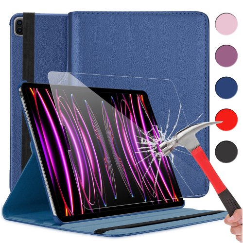 Leather Stand Cover with Tempered Glass for iPad Pro 12.9