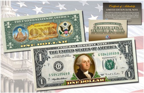 American Heritage Collection - Colorized One Dollar Bill