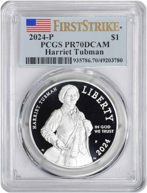 Harriet Tubman Silver Dollar - 2024 PR70DCAM First Strike PCGS