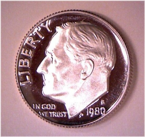 1980 S Proof Roosevelt Dime