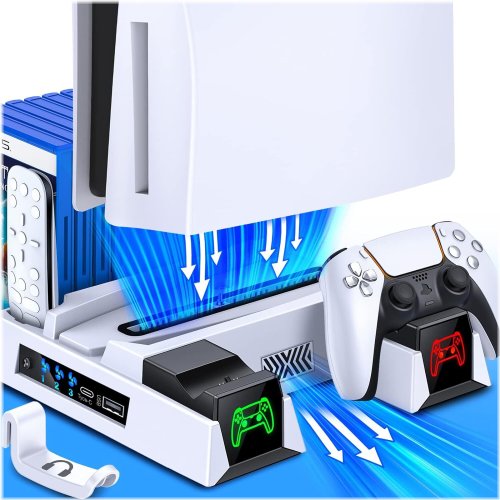 PS5 Vertical Cooling Fan Stand with Controller Charger Station