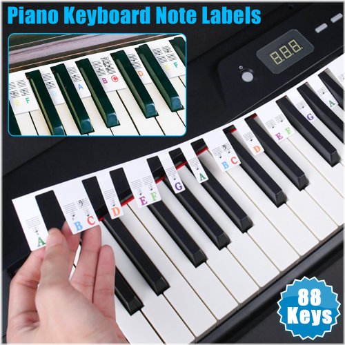 KeyNote Labels: Removable and Reusable Piano Stickers for 88-Keys Keyboard