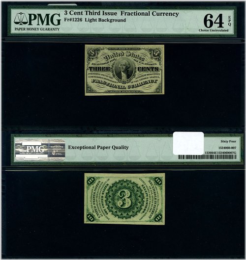 Light Background 3rd Issue Fractional Note