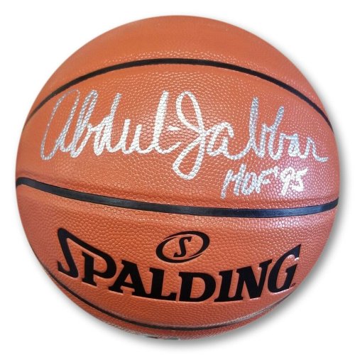 HOF 95 Signed NBA Basketball by Kareem Abdul Jabbar