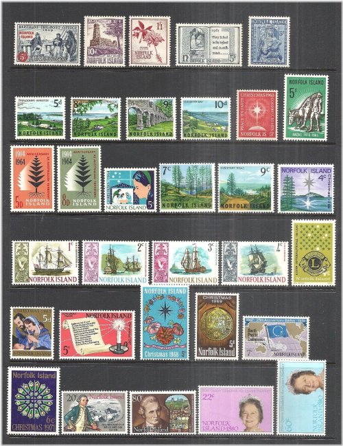 Norfolk Island Stamp Collection: 1959-1980 Assorted MNH Issues (Lot B)