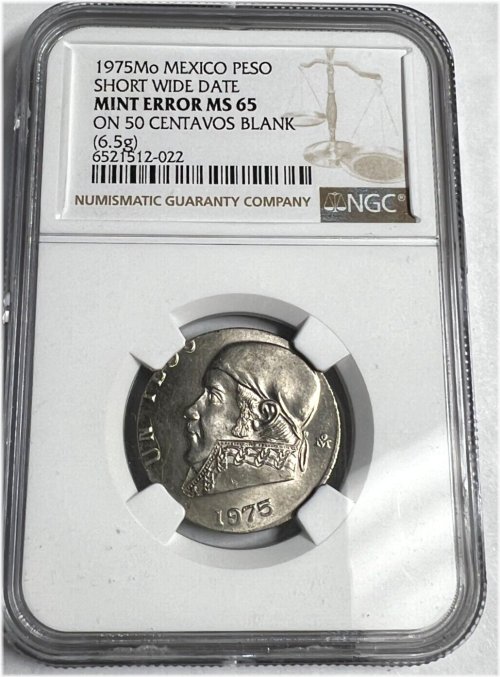 Mexican Peso Centavo Mismatch Error - NGC MS 65