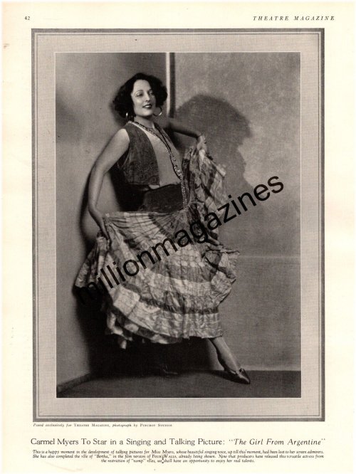 The Girl from Argentine: Rare 1928 Carmel Myers Original Print