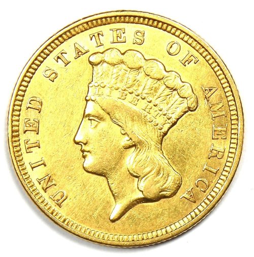 1856 Three Dollar Indian Gold Coin