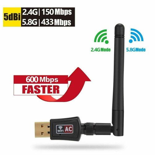 Wireless Dual Band USB Adapter with High-Speed Antenna