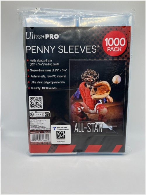 Penny Sleeves for Standard Sized Sports Cards (1000 Pack)