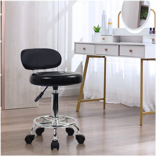 Swivel Salon Stool with Adjustable Height and Wheels