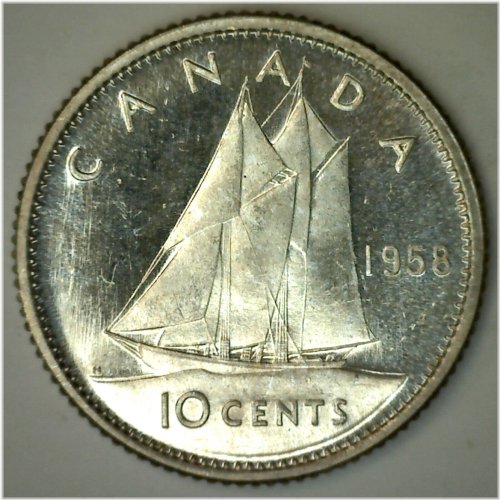 1958 Canadian Silver Dime