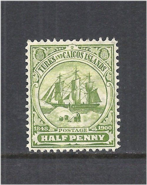 Turks & Caicos 1905 Green Dependency Badge Stamp