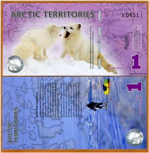 Arctic Fox Polymer Banknote - $1, 2012, UNC