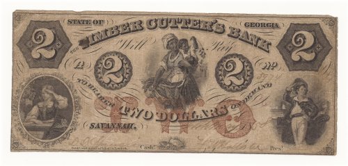 Savannah Timber Cutter's Bank $2 Obsolete Note (1858)