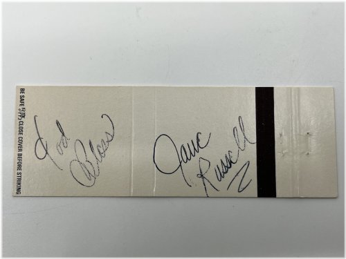 Jane Russell Signed Collectible Matchbook with PSA DNA Certification