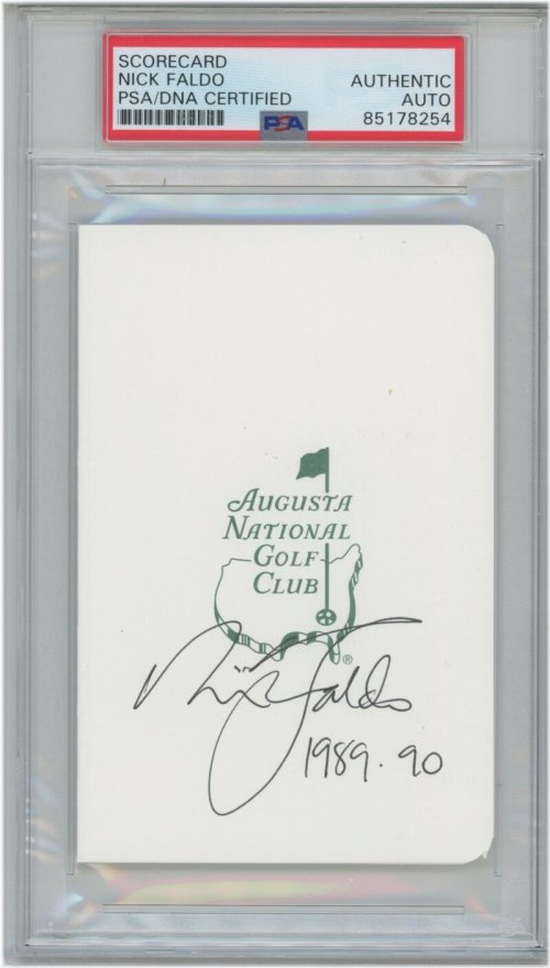 Champion's Legacy: Nick Faldo Masterful Autograph with 1989-90 Inscription