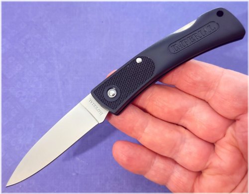 Imperial Schrade Lockback Knife with Lightweight Black Handles and Lanyard Hole