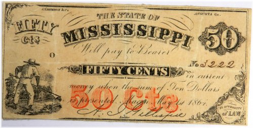 Civil War Era Mississippi Half Dollar