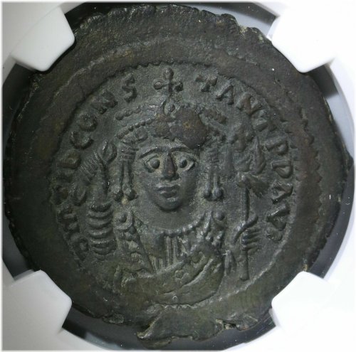 Tiberius II Constantine Follis - 578 NGC Ch XF Superb