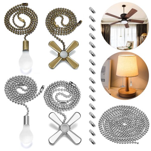 Beaded Ball Ceiling Fan Light Pull Chain Set