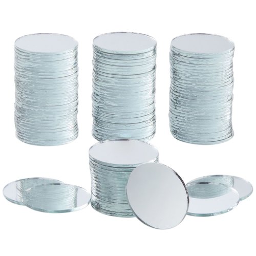 Reflective Circlets: 1 Inch Glass Mosaic Mirrors for Crafting (120 Pack)