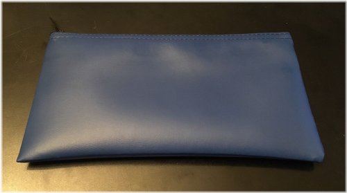 Blue Vinyl Deposit Bag Organizer