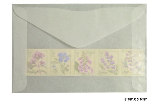 Glassine Stamp Envelopes - Pack of 100, Acid-Free, Size 3 1/8" x 5 1/16