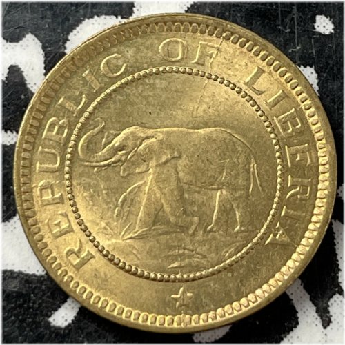 1937 Liberia 1/2 Cent - Elephant Design