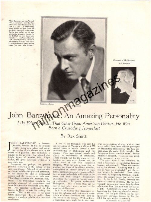 The Golden Era Gazette: A Rare Glimpse into John Barrymore's Legacy