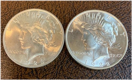 Harmony Collection: 1922 & 1923 Uncirculated Peace Silver Dollars