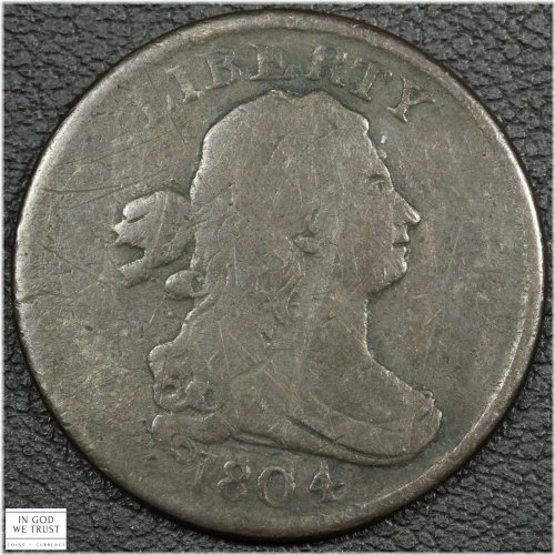 Plain 4, No Stems Copper Half Cent