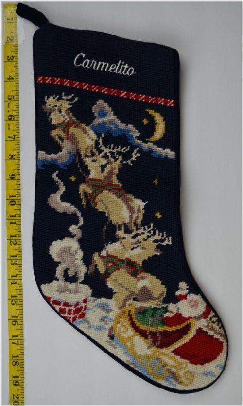 Festive Needlepoint Monogram Stocking