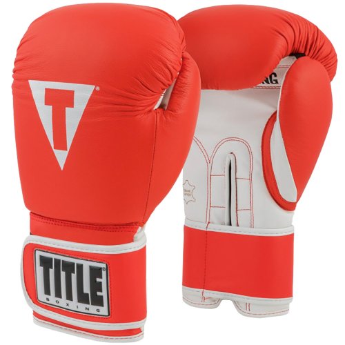 Red & White Pro Training Gloves with Hook and Loop Closure