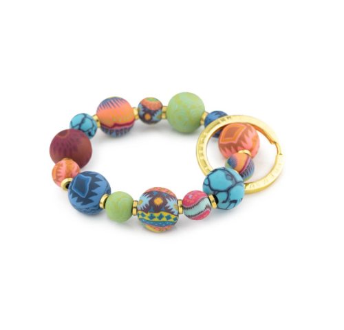 Sedona Sky Clay Bead Wrist Keychain