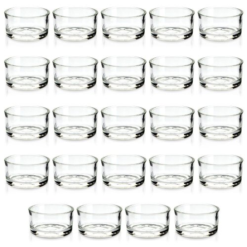 TwinkleLite Glass Candle Holders - Set of 24 for Table Decor and Weddings