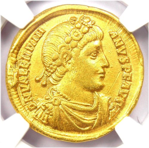 Valentinian I Gold Solidus 364 AD - Certified NGC XF