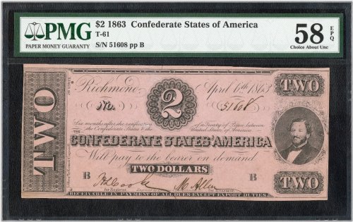 Southern Heritage $2 Confederate Note